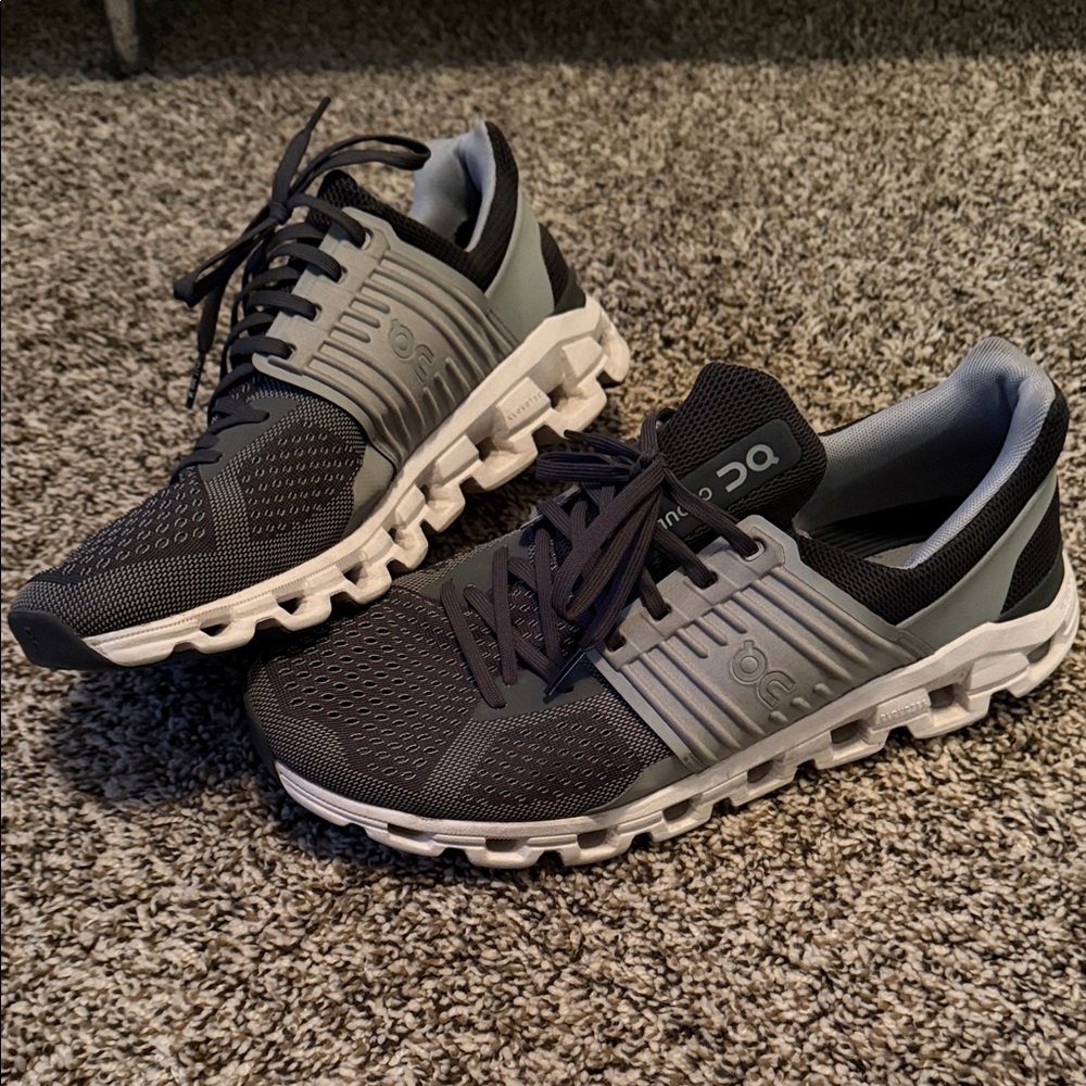 On Running Charcoal and Light Gray Sneakers